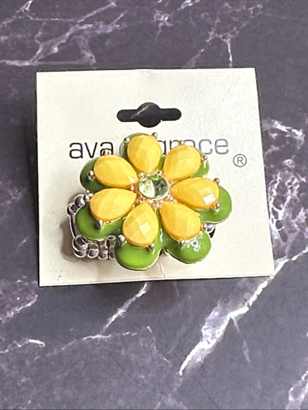Ava & Grace Yellow and Green Floral Brooch